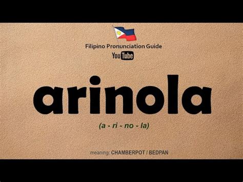 ARINOLA: Definition of the Tagalog word arinola in English..